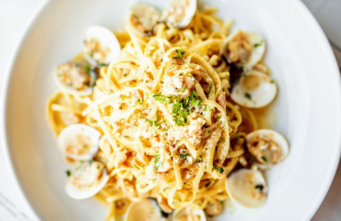 Order CLAM LINGUINE food online from Ma Italian Kitchen store, Burbank on bringmethat.com