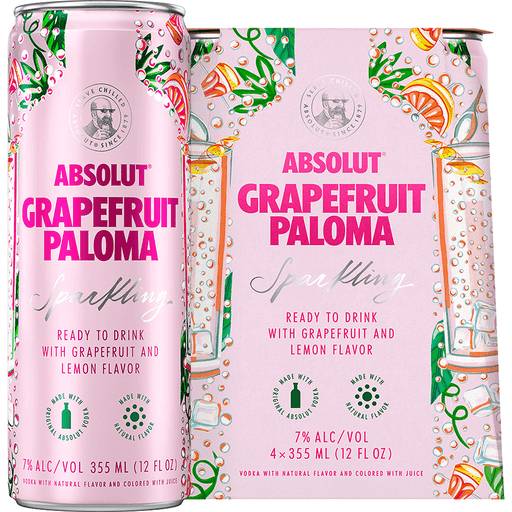 Order Absolut Grapefruit Paloma (4PK 355 ML) 138000 food online from Bevmo! store, Escondido on bringmethat.com