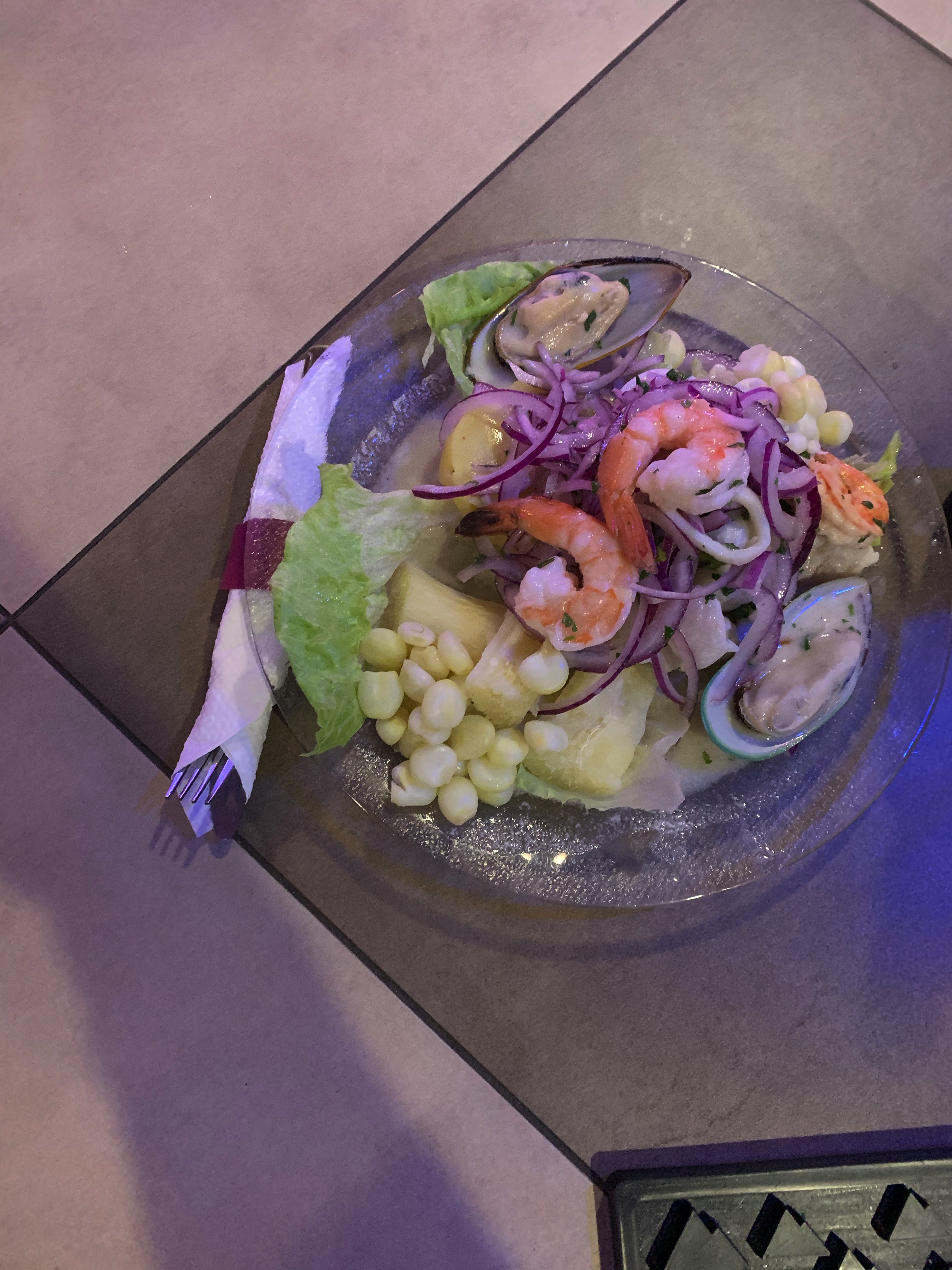 Order Ceviche de Mariscos food online from Fusion Cafe Bar & Grill store, Norwalk on bringmethat.com