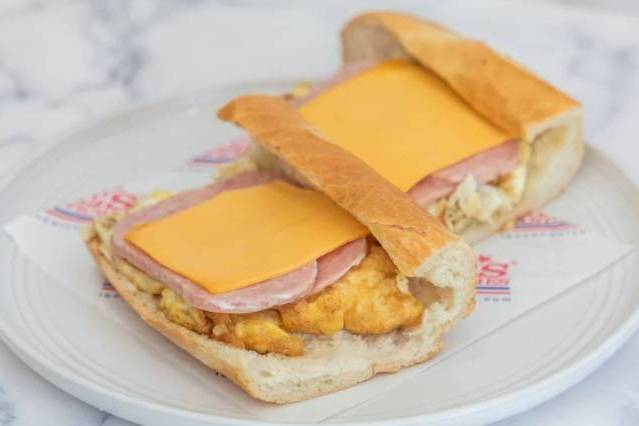 Order 86. Spam, Egg, & Cheese on a Croissant food online from Lee Sandwiches store, San Jose on bringmethat.com