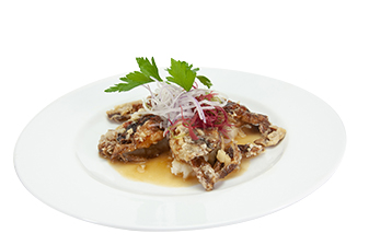 Order Garlic Soft Shell Crab food online from Kumo Sushi store, Plainview on bringmethat.com