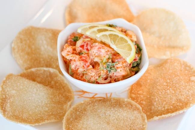 Order Salmon Wonton Chips * food online from Fuji at Kendall store, Cambridge on bringmethat.com
