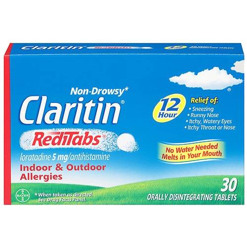 Order Claritin 12 Hour Allergy Relief RediTabs Orally Disintegrating Tablets - 30.0 ea food online from Walgreens store, Marietta on bringmethat.com