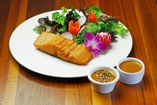 Order Grilled Salmon Salad food online from Thai Gulf store, San Diego on bringmethat.com