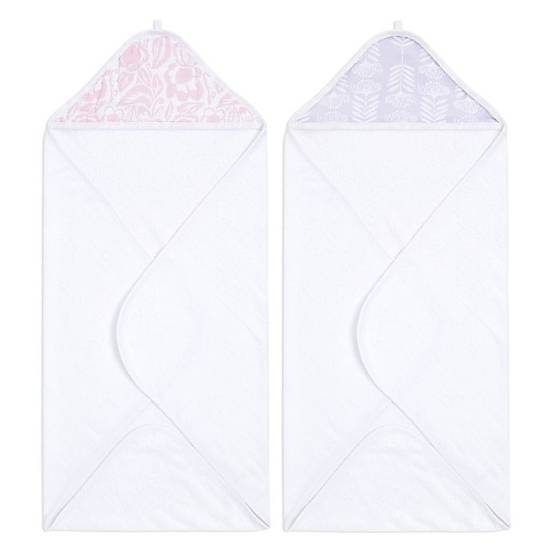 Order aden + anais™ Essentials Damsel 2-Pack Hooded Towels food online from Buybuy Baby store, Henrietta on bringmethat.com