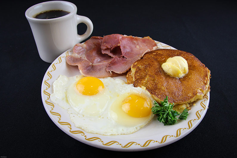 Order Country Ham and Corn Cake Special food online from Tee Jaye Country Place store, Whitehall on bringmethat.com