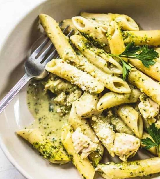 Order Chicken Pesto Penne food online from Pie In The Sky store, Baltimore on bringmethat.com