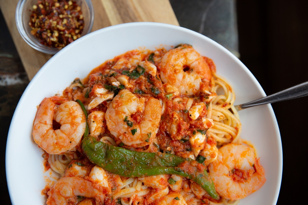 Order Shrimp & Crab Meat Fra Diavolo food online from Limoncello store, West Chester on bringmethat.com
