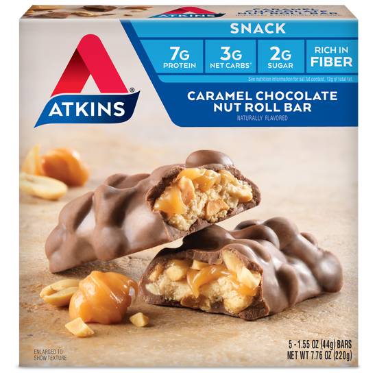 Order Atkins Snack Bar Caramel Chocolate Nut Roll (5 ct) food online from Rite Aid store, TOLEDO on bringmethat.com