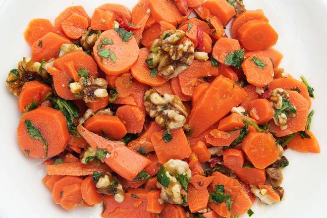 Order Spiced Carrots & Walnuts food online from Dish N Dash store, San Jose on bringmethat.com