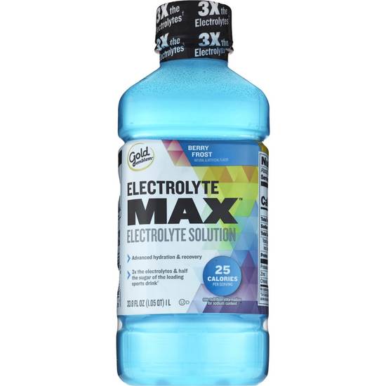 Order Gold Emblem Electrolyte Max Electrolyte Solution, Berry Frost, 33.8 OZ food online from CVS store, Tulsa on bringmethat.com