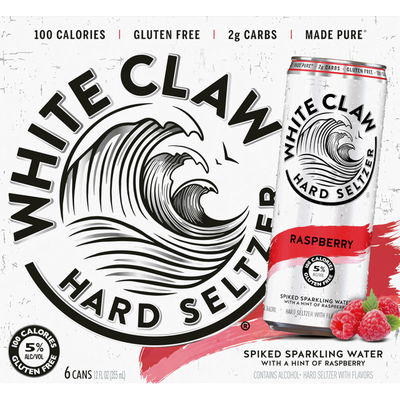 Order 6pk Can White Claw Raspberry  food online from Bws Beer Wine & Spirit store, San Jose on bringmethat.com