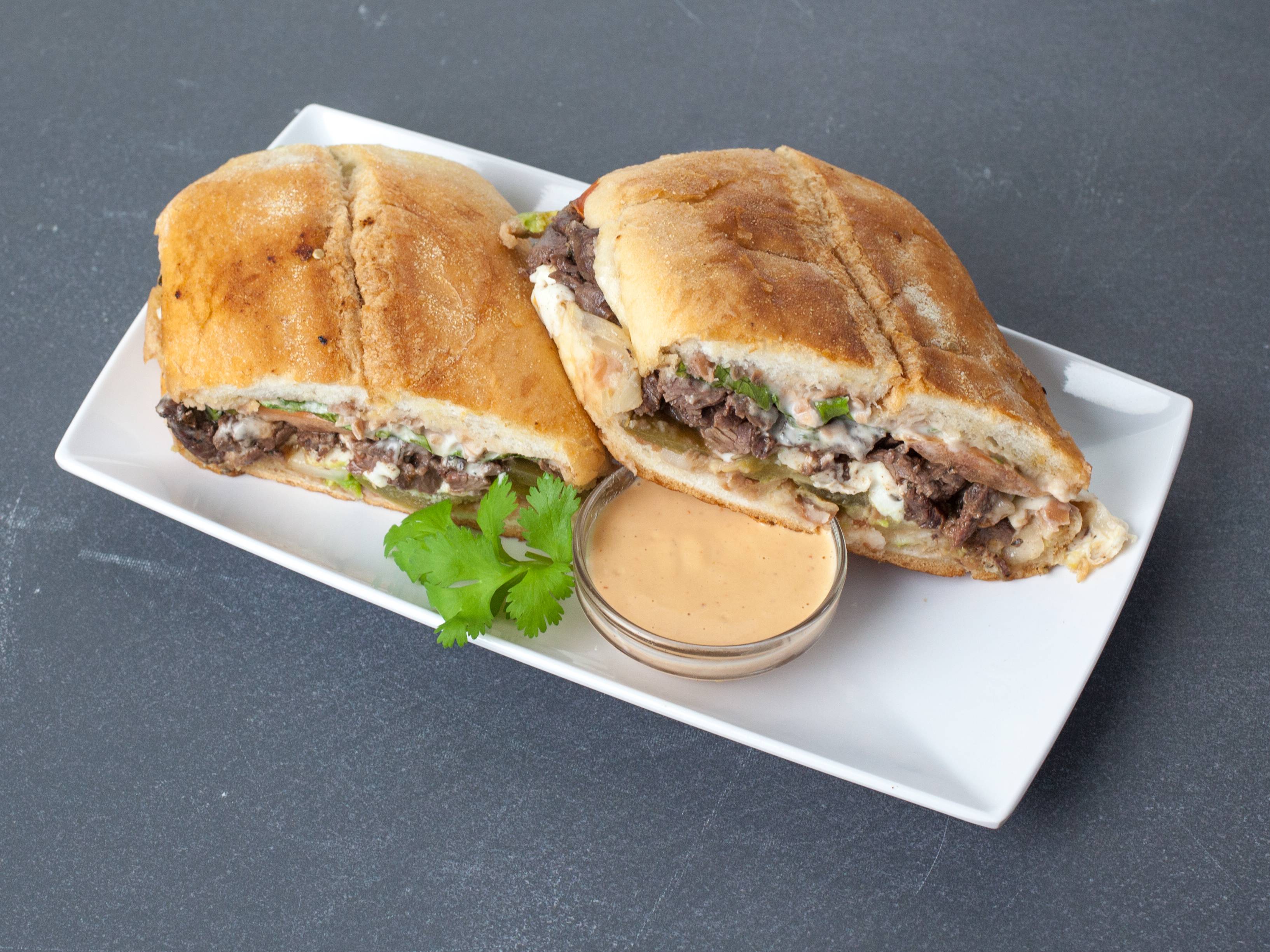 Order Torta Sandwich food online from The Haab Mexican Cafe store, Woodside on bringmethat.com