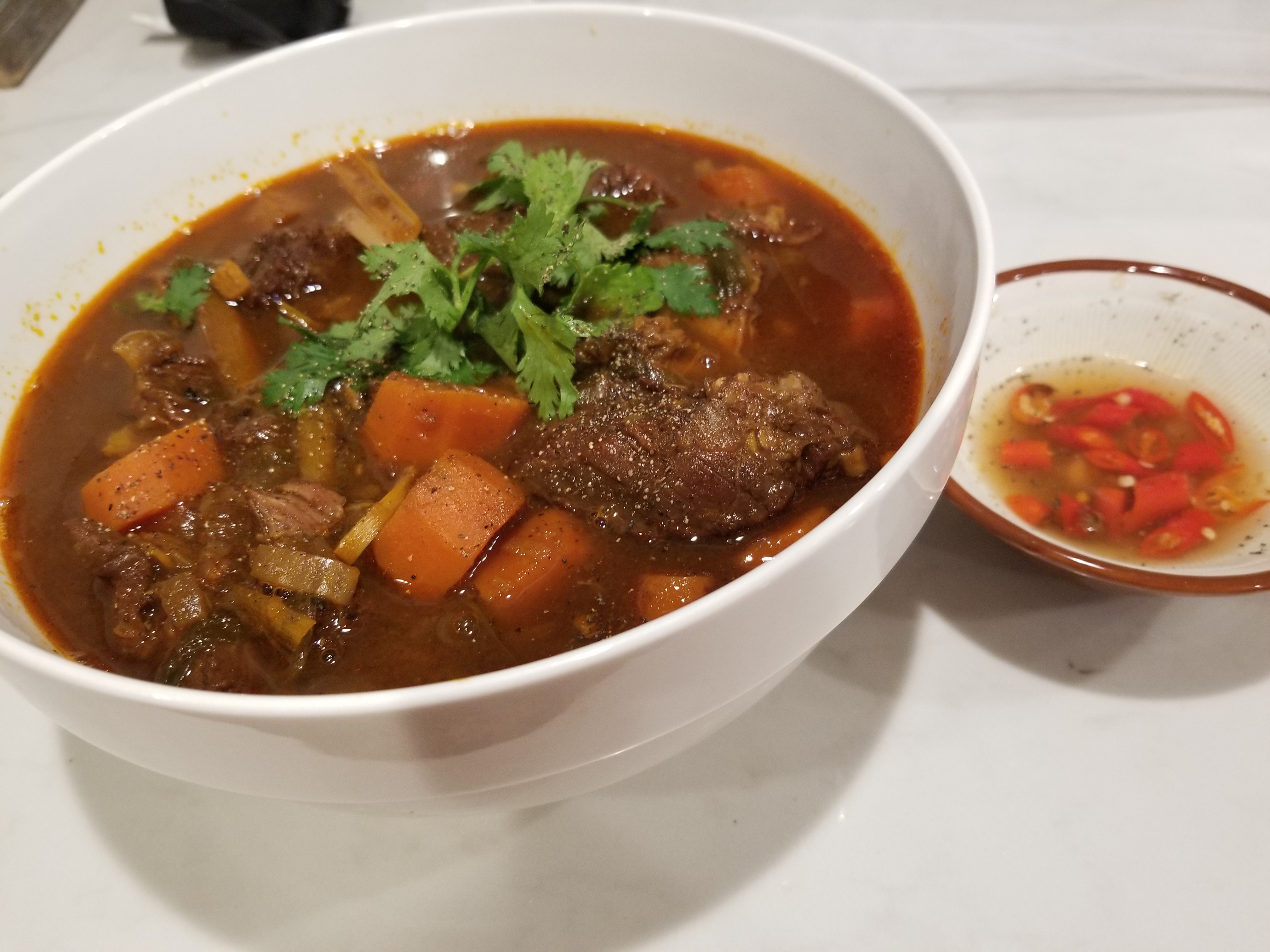 Order 6. Beef Stew w/ Egg Noodle Soup-Mi bo kho food online from Tuyet Mai store, San Francisco on bringmethat.com