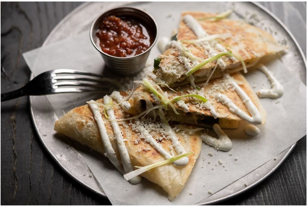 Order Smoked Chicken Quesadilla (small) food online from Cactus Restaurant store, Seattle on bringmethat.com