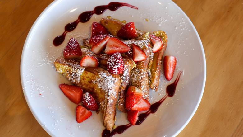 Order French Toast with Fresh Strawberries food online from Honey's Bistro & Bakery store, San Diego on bringmethat.com