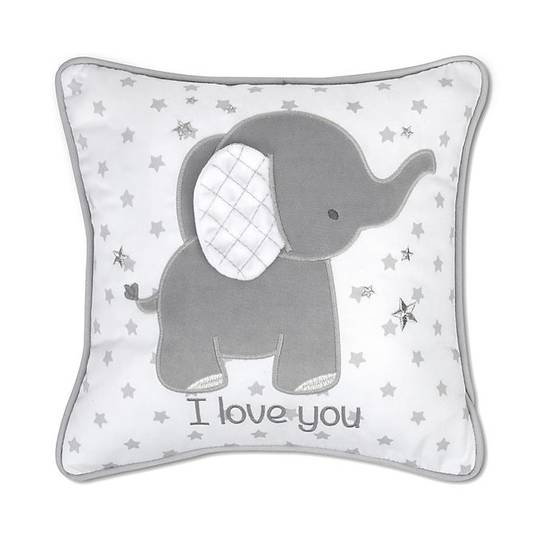 Order Wendy Bellissimo™ Mix & Match Lil Elephant Square Throw Pillow in White/Grey food online from Bed Bath & Beyond store, Lancaster on bringmethat.com
