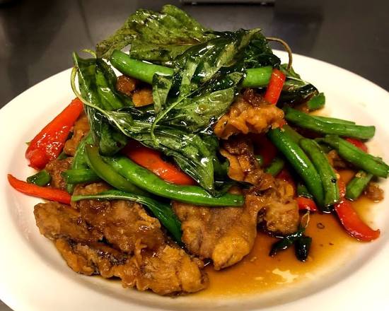 Order Crispy Duck Kaprao food online from At Thai Restaurant store, Harrisonburg on bringmethat.com