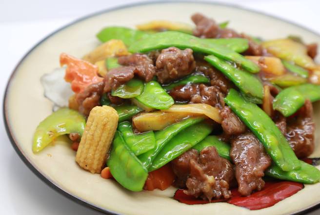 Order Beef with Snow Peas 雪豆牛 food online from Uncle Chen's Chinese Restaurant store, State College on bringmethat.com