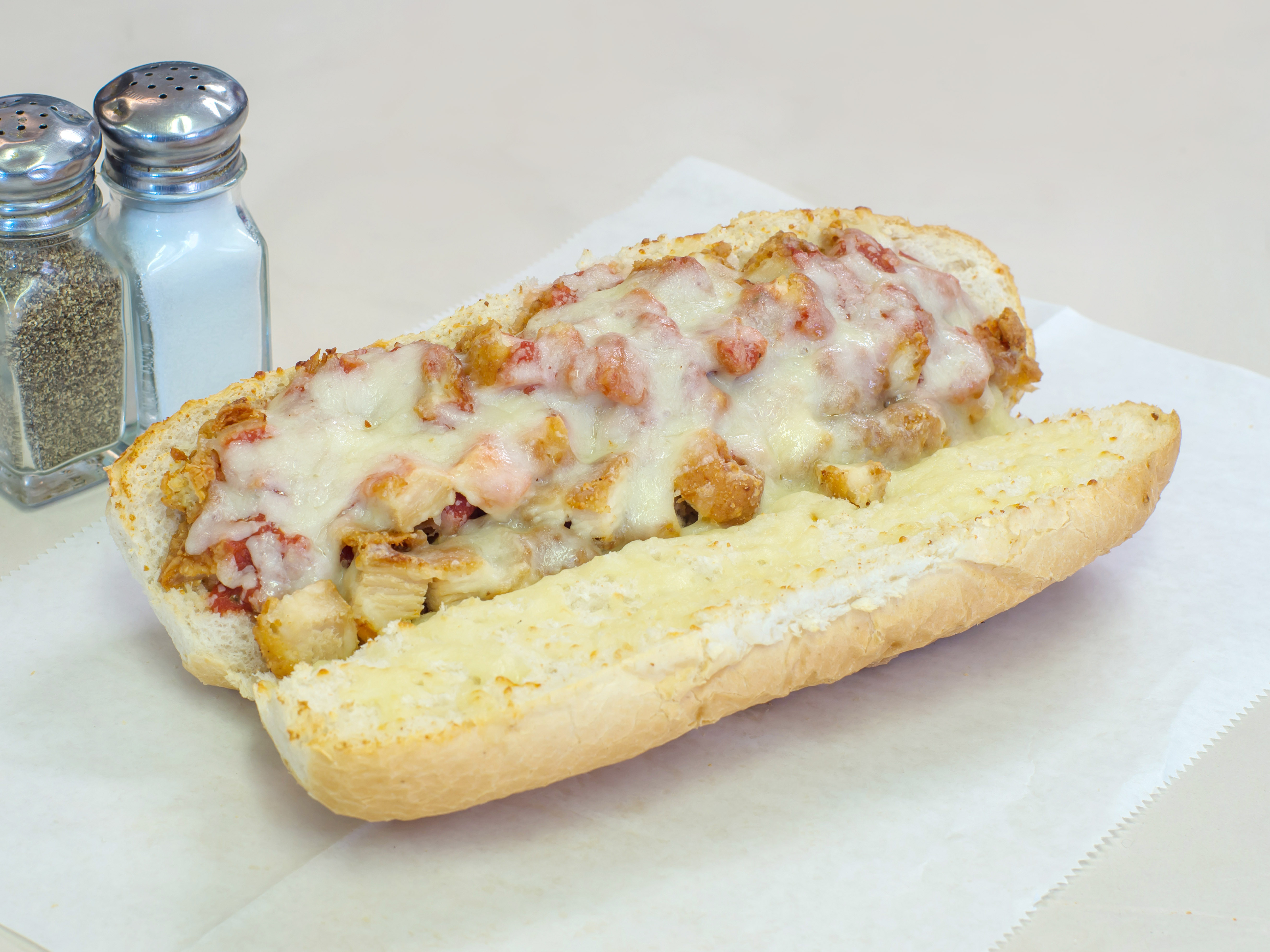 Order Chicken Parmesan Sub food online from Hot Box Pizza & Wings store, South Park Township on bringmethat.com