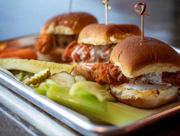 Order Buffalo Chicken Tender Sliders (3 pcs) food online from The Loft store, Grand Forks on bringmethat.com