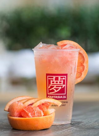 Order Fresh Grapefruit Green Tea food online from Fantasia Coffee & Tea store, Santa Clara on bringmethat.com