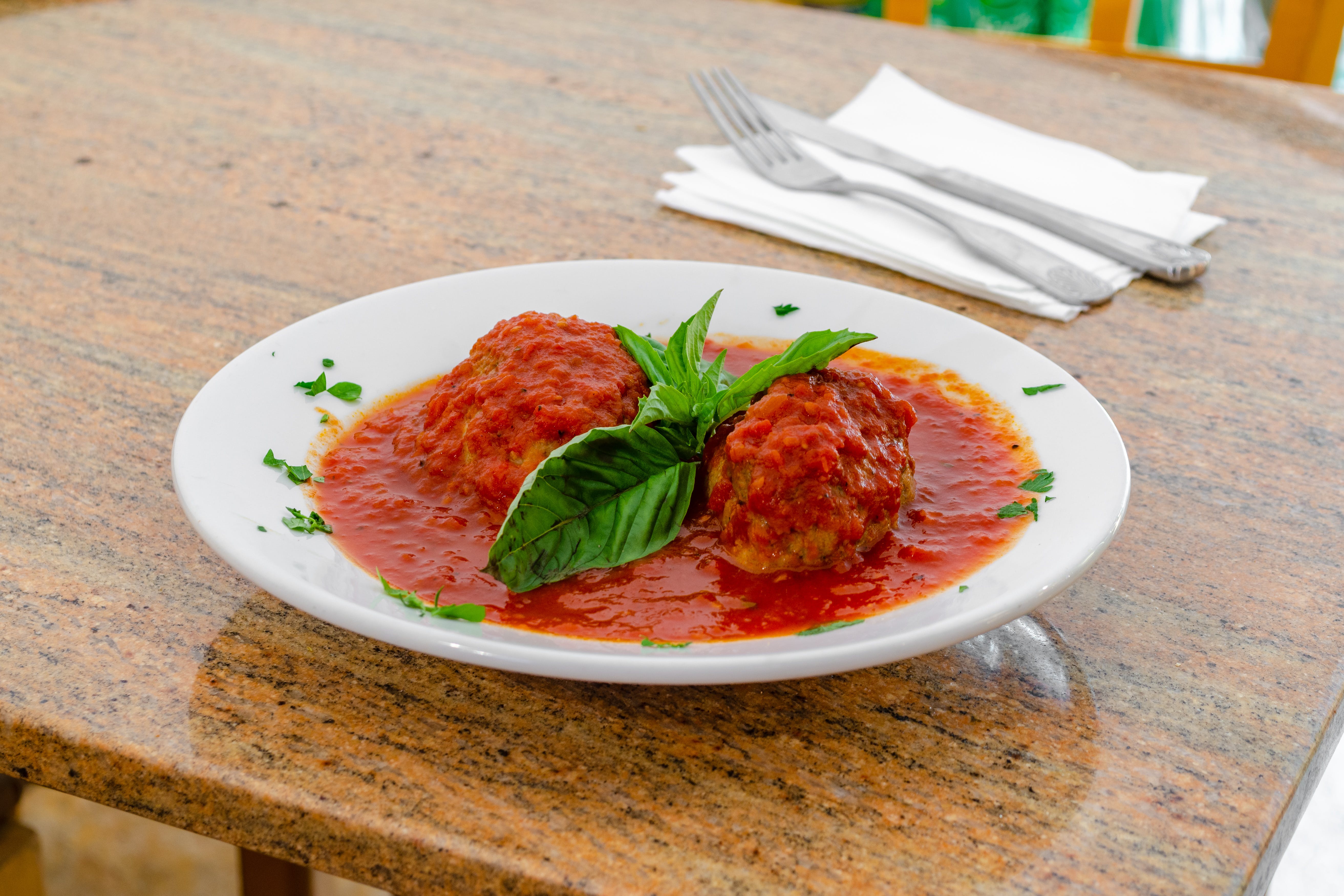 Order Side of Homemade Meatballs - 2 Pieces food online from Regina Pizza store, Lynbrook on bringmethat.com