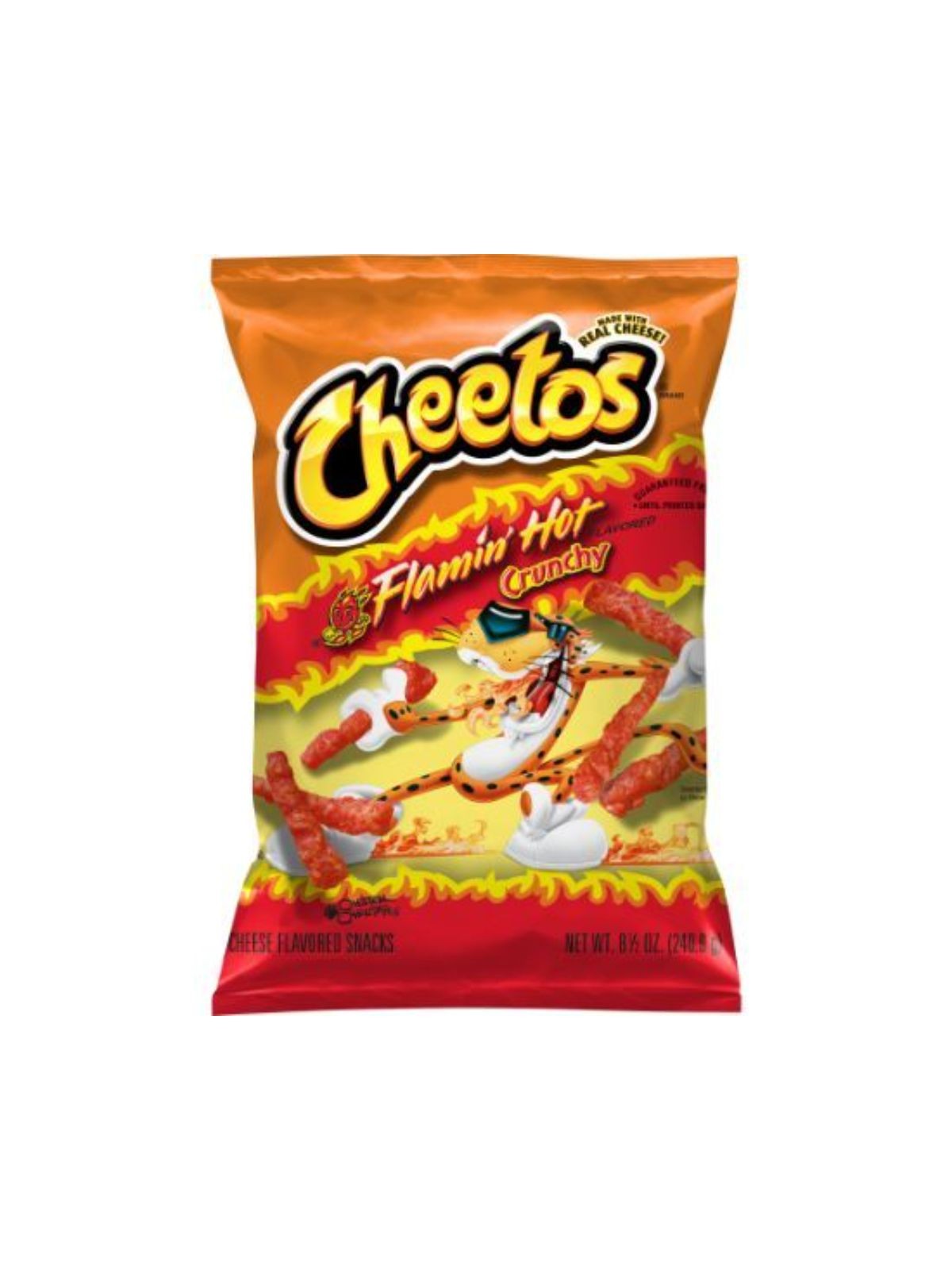 Order Cheetos Crunchy Flamin' Hot Cheese Flavored Snacks (8.5 oz) food online from Stock-Up Mart store, Los Angeles on bringmethat.com