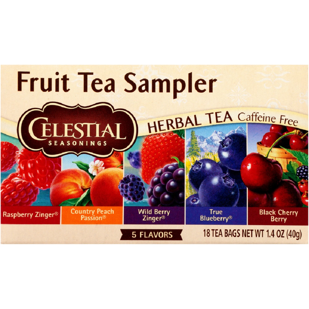 Order Celestial Seasonings Herbal Tea Bags - Fruit Tea Assorted, 18 ct food online from Rite Aid store, Cathedral City on bringmethat.com