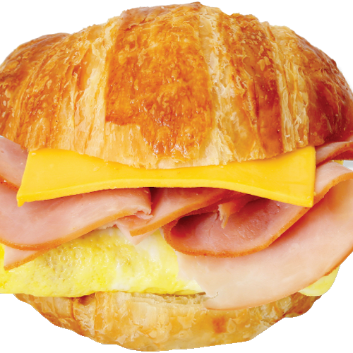 Order 85. Ham, Egg and Cheese with Croissant Breakfast food online from Lee's Sandwiches store, Chino on bringmethat.com