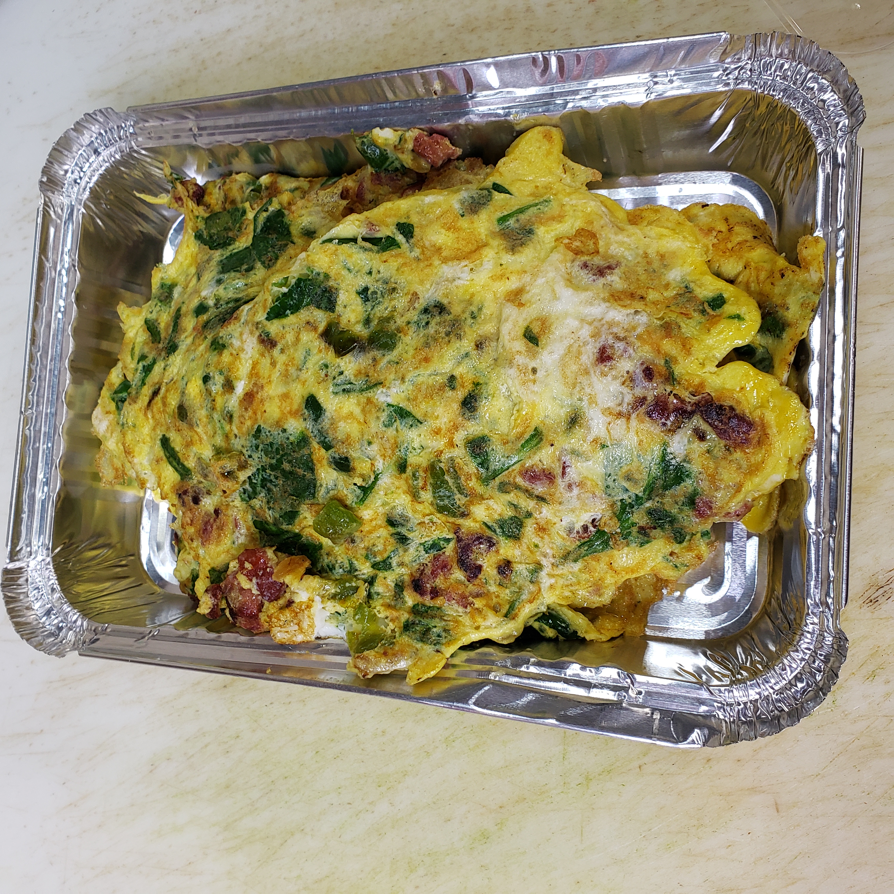 Order Spinach sausage omelet  food online from S. Gardens Deli store, Springfield Gardens on bringmethat.com