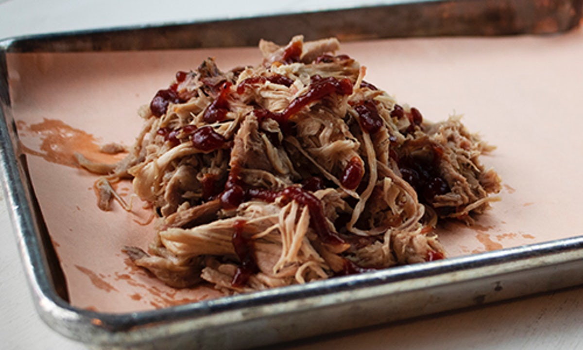 Order 12 Hour Smoked Pulled Pork (1 LB) food online from Real Urban BBQ store, Vernon Hills on bringmethat.com