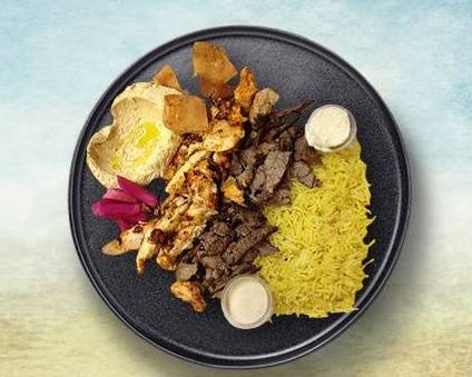 Order Mixed Shawarma Dinner   food online from Pita Pan store, Lawrence on bringmethat.com