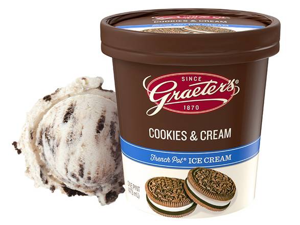 Order Cookies & Cream Pint food online from Graeter's Ice Cream store, New Albany on bringmethat.com