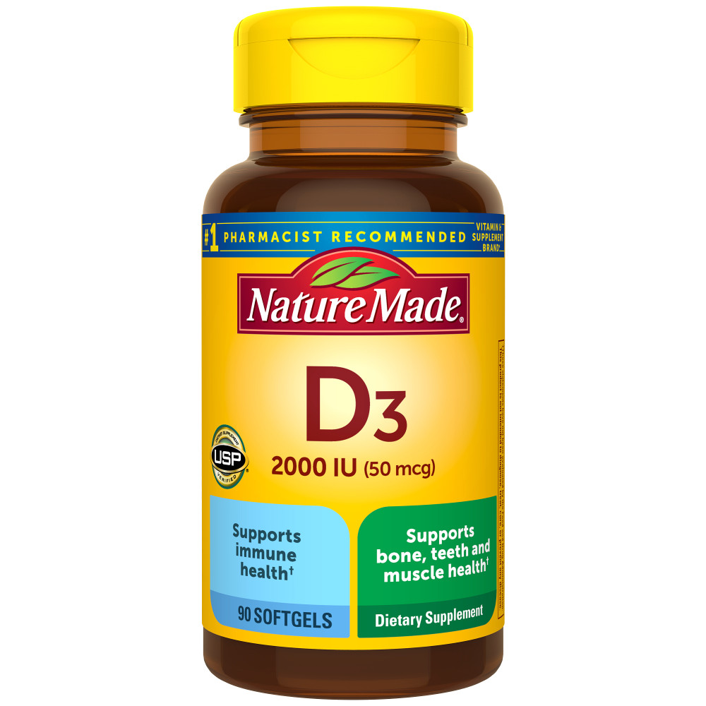 Order Nature Made Vitamin D3 Softgels, 50mcg - 90 ct food online from Rite Aid store, Cathedral City on bringmethat.com