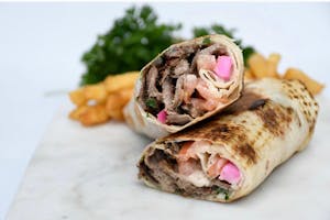 Order Beef Shawerma Wrap  food online from Hakuna Matata store, Oak Lawn on bringmethat.com