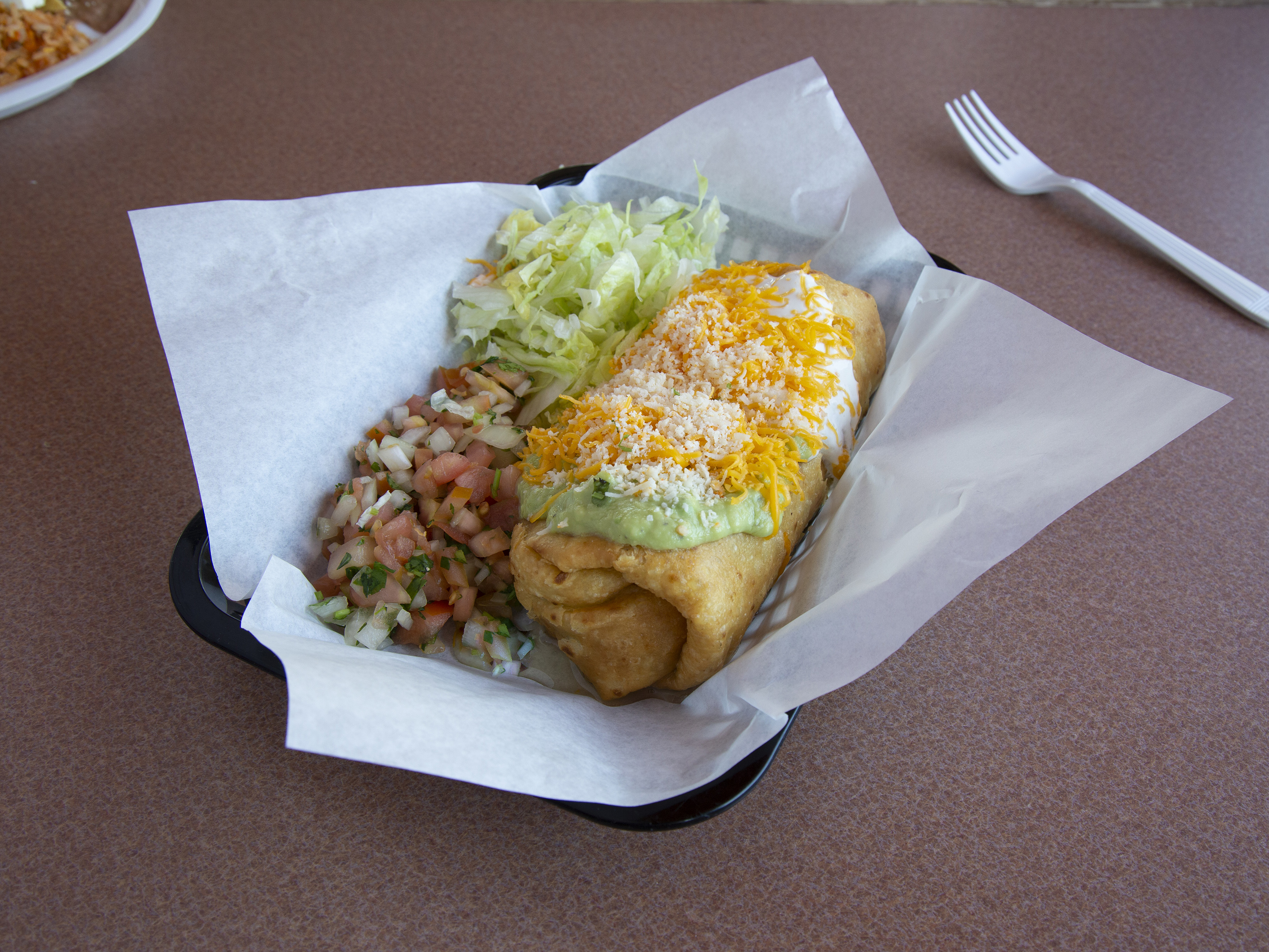 Order Chimichanga Burrito food online from Santanas Mexican Food store, El Cajon on bringmethat.com