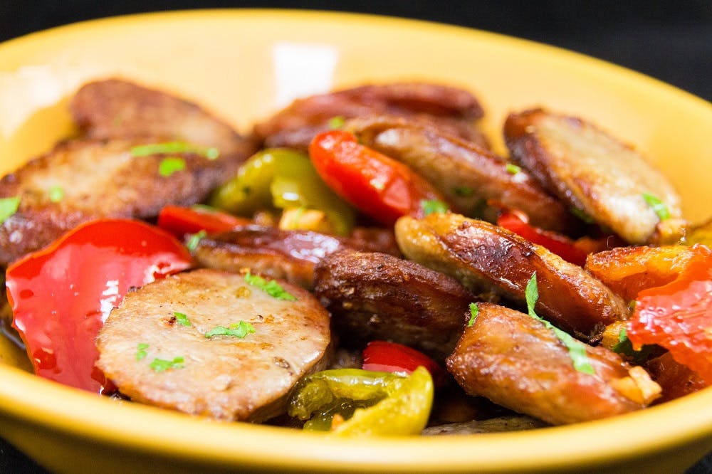 Order Sausage & Hot Cherry Peppers - Appetizer food online from The Godfather Of East Hanover store, East Hanover on bringmethat.com