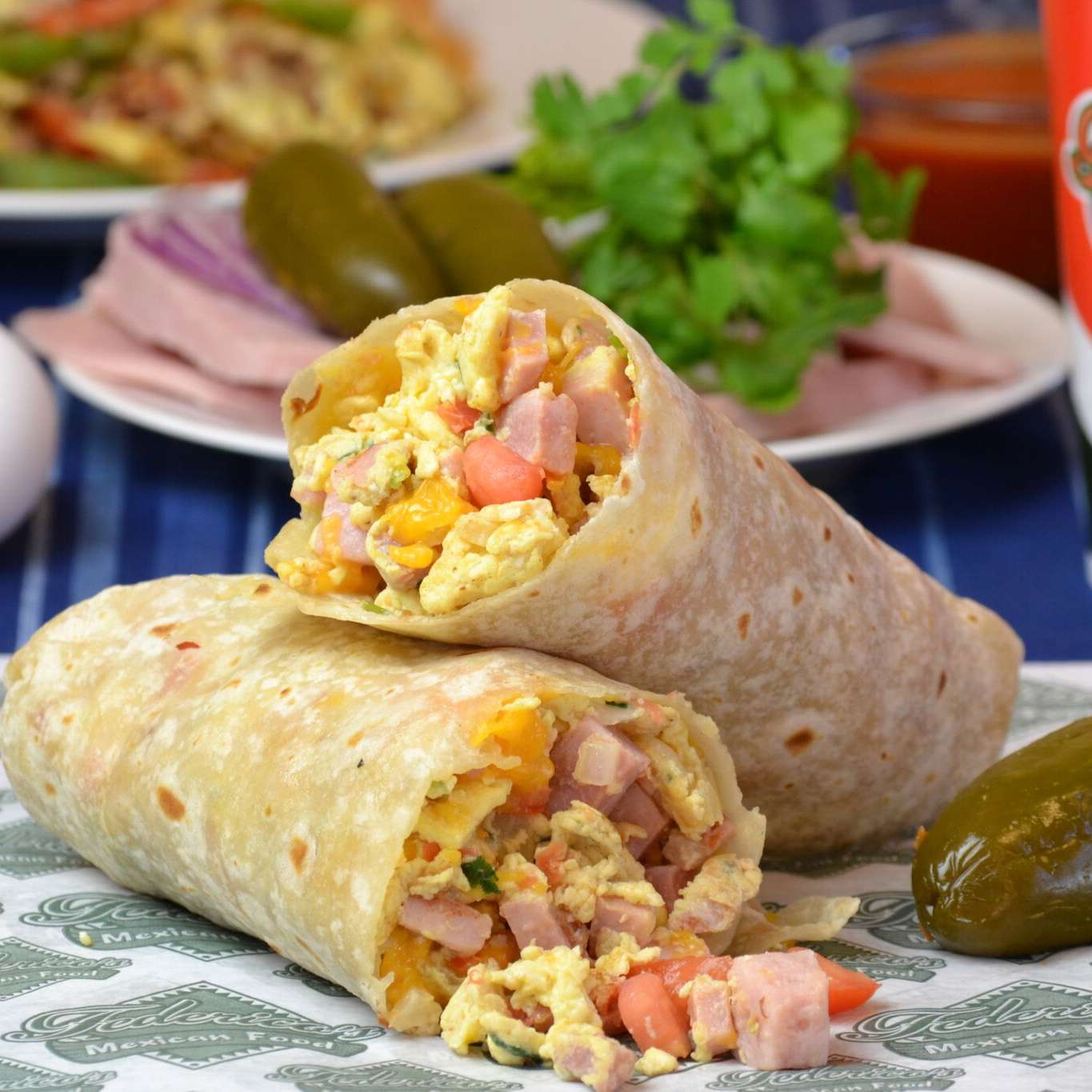 Order Ham, Cheese and Pico Burrito food online from Federico Mexican Food store, Phoenix on bringmethat.com