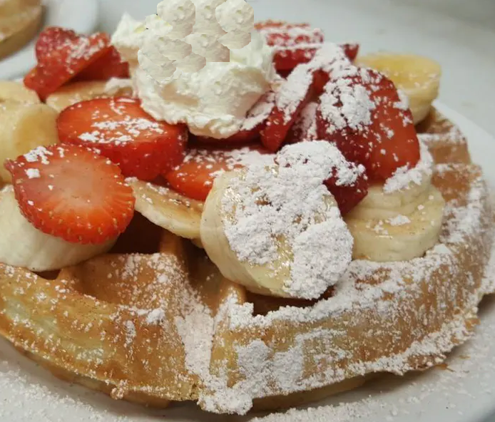 Order Strawberries 'n Cream food online from Poirot Belgian Waffles store, Santa Monica on bringmethat.com