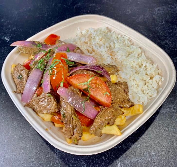 Order LOMO SALTADO  (Best in Town) food online from Delicias Del Jireh Peruvian Kitchen store, White Plains on bringmethat.com