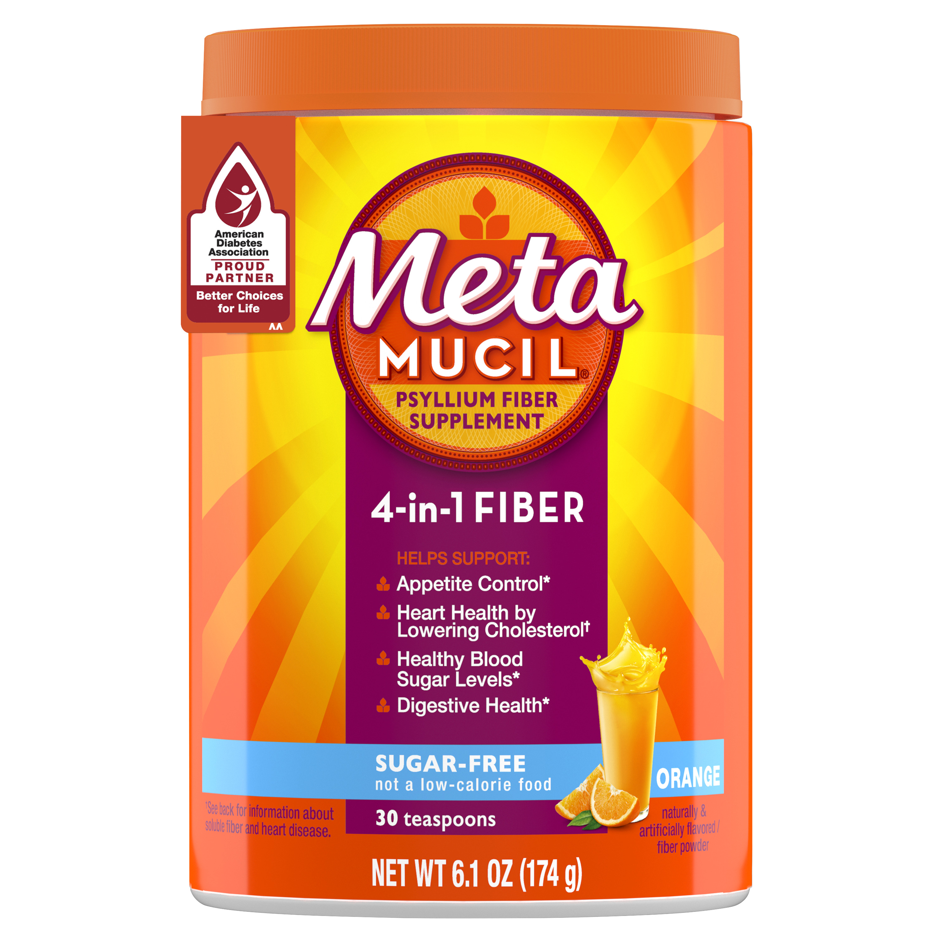 Order Metamucil MultiHealth Fiber Daily Fiber Supplement - Sugar Free, Orange Smooth, 6.1 oz food online from Rite Aid store, Cathedral City on bringmethat.com