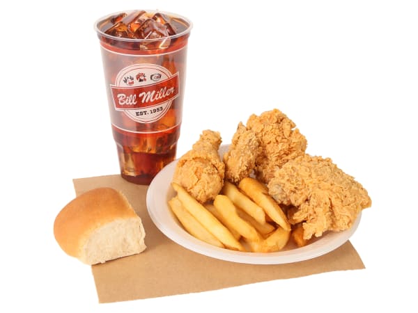 Order #2. Three Piece Fried Chicken, French Fries and Large Tea food online from Bill Miller Bar-B-Q store, San Antonio on bringmethat.com