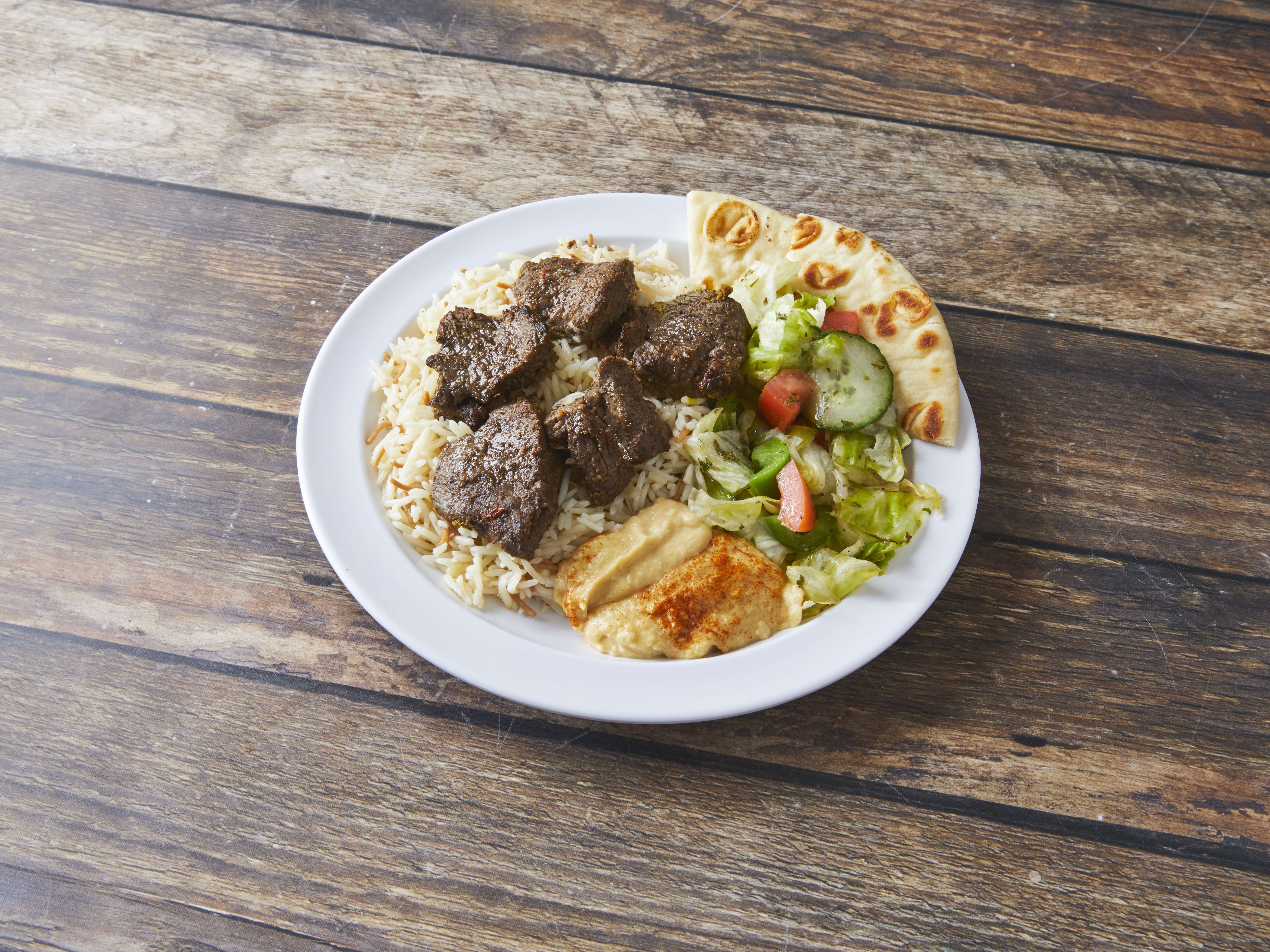 Order Beef Kabob Plate food online from Grill & garden restaurant store, Chicago on bringmethat.com