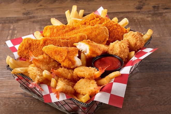 Order 4 Piece Catfish, Butterfly Shrimp & Fries food online from Catfish Kitchen store, Enterprise on bringmethat.com