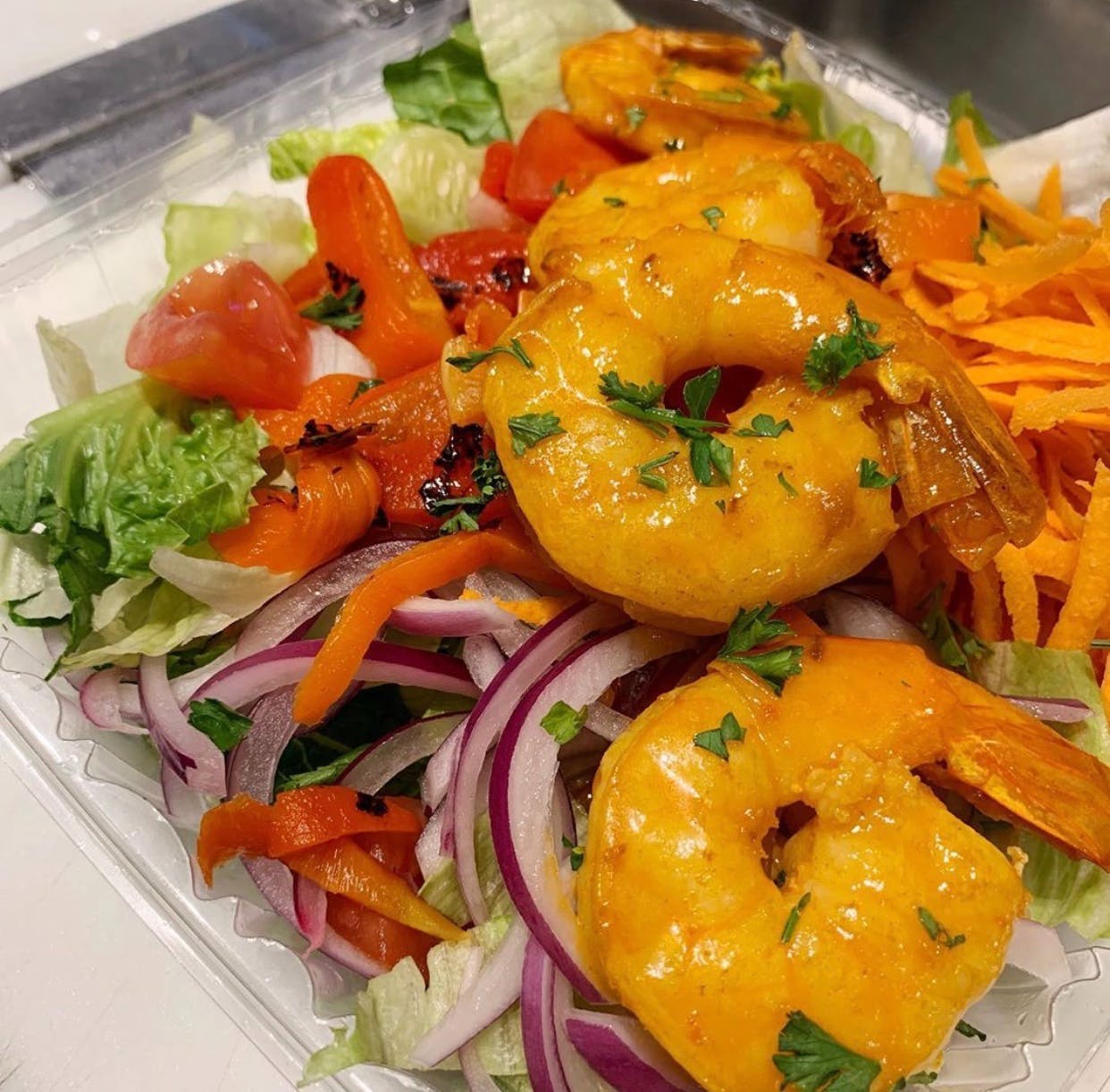 Order Buffalo Shrimp Salad - Salad food online from Giovani Pizza store, Philadelphia on bringmethat.com