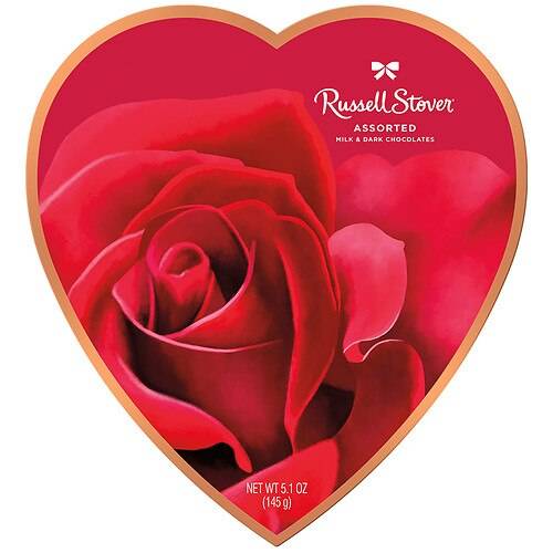 Order Russell Stover Fine Valentine Heart Chocolate - 5.1 oz food online from Walgreens store, Walkertown on bringmethat.com