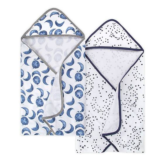 Order Burt's Bees Baby® 2-Pack Organic Cotton Hooded Towels in Indigo food online from Bed Bath & Beyond store, Lancaster on bringmethat.com