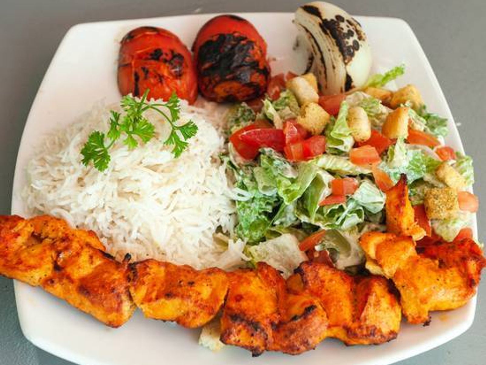Order Chicken Breast Kabob food online from Shalom Grill store, Los Angeles on bringmethat.com