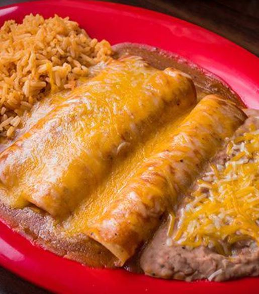 Order Enchiladas Plate food online from Tech Cafe store, Lubbock on bringmethat.com